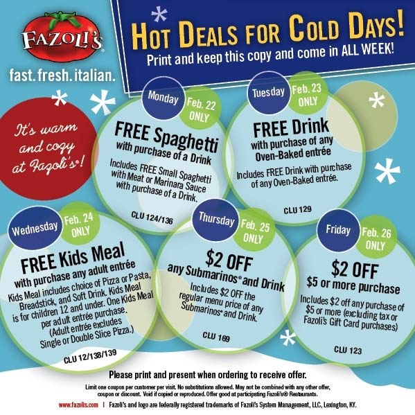 Fazoli s Coupon