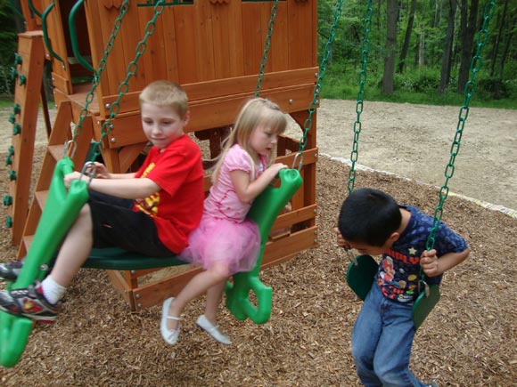 Kids go Higher! Higher! with Backyard Discovery Swings