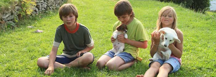 © Thorken | Dreamstime.com - Kids With Puppies Photo