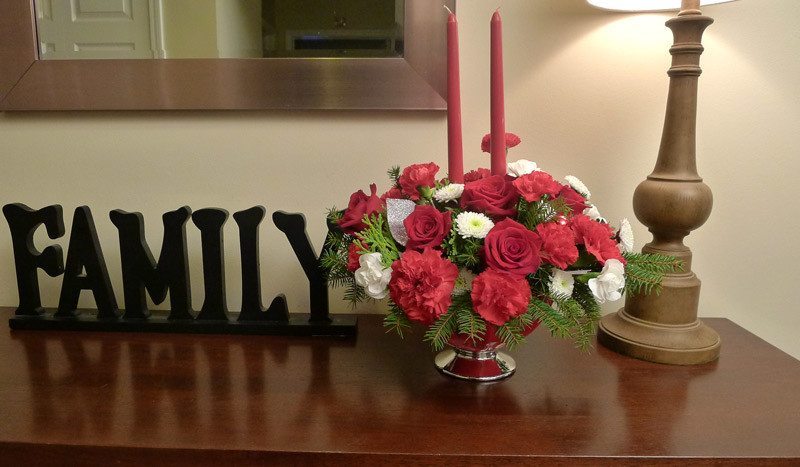 Teleflora's Silver And Joy Centerpiece