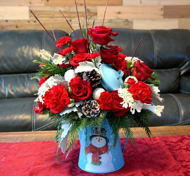 Snowy Dreams' - All-White Winter Floral Arrangement with Cedar