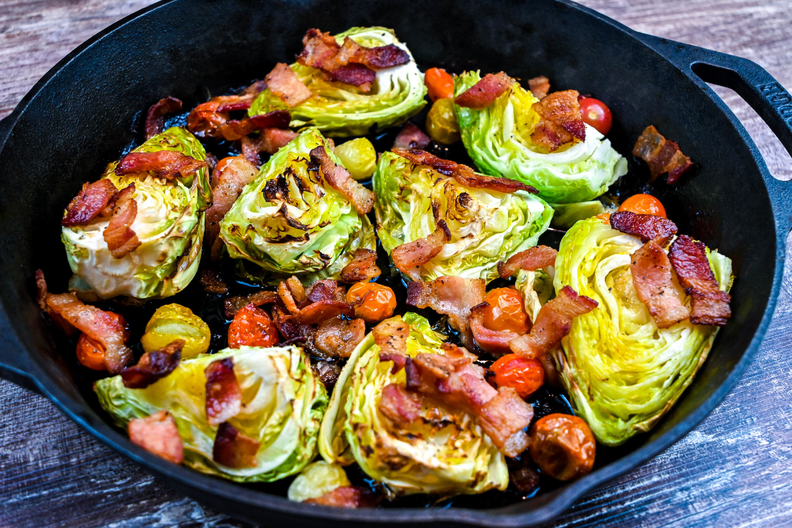 Young Cabbage with Roasted Tomatoes and Bacon Recipe Akron Ohio Moms