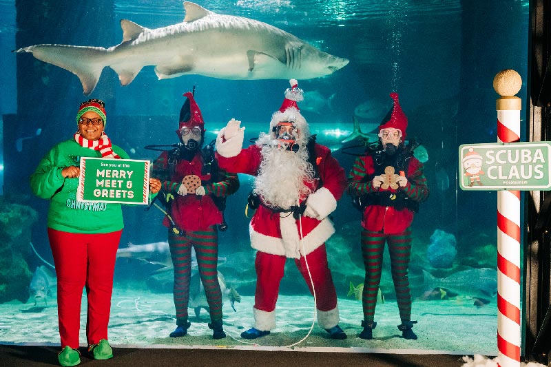 Cleveland Aquarium Christmas event picture with Santa Claus Cleveland Akron Ohio