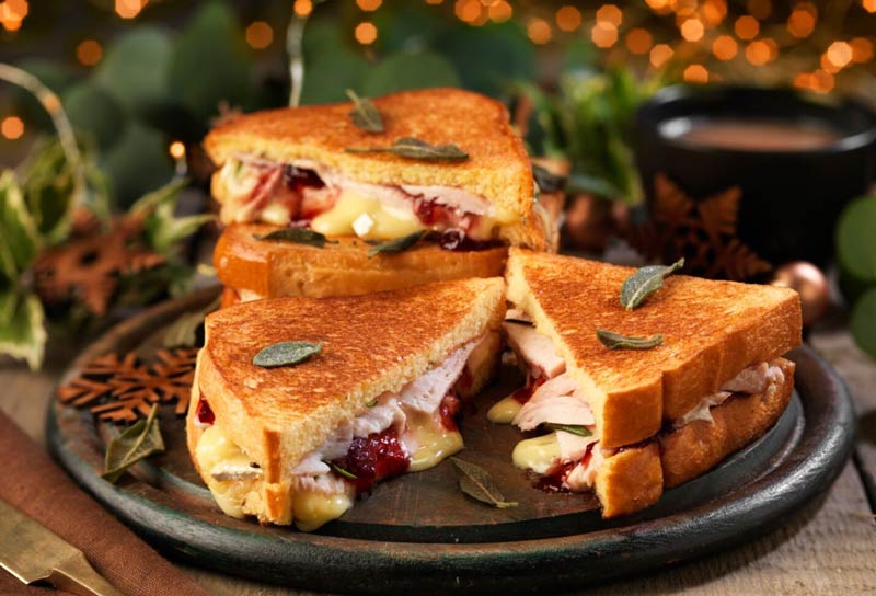 Christmas-Leftover-Turkey,-Brie,-Cranberry-Sandwich Recipe