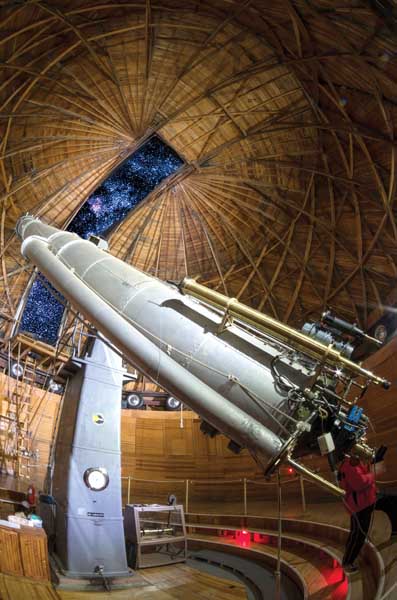 The Clark telescope at Lowell Observatory, Flagstaff, Arizona.