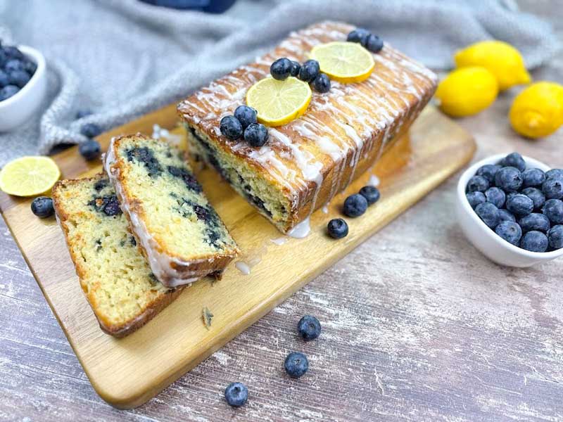 Blueberry Collagen Bread with Collagen Lemon Glaze Recipe Gluten-free low carb