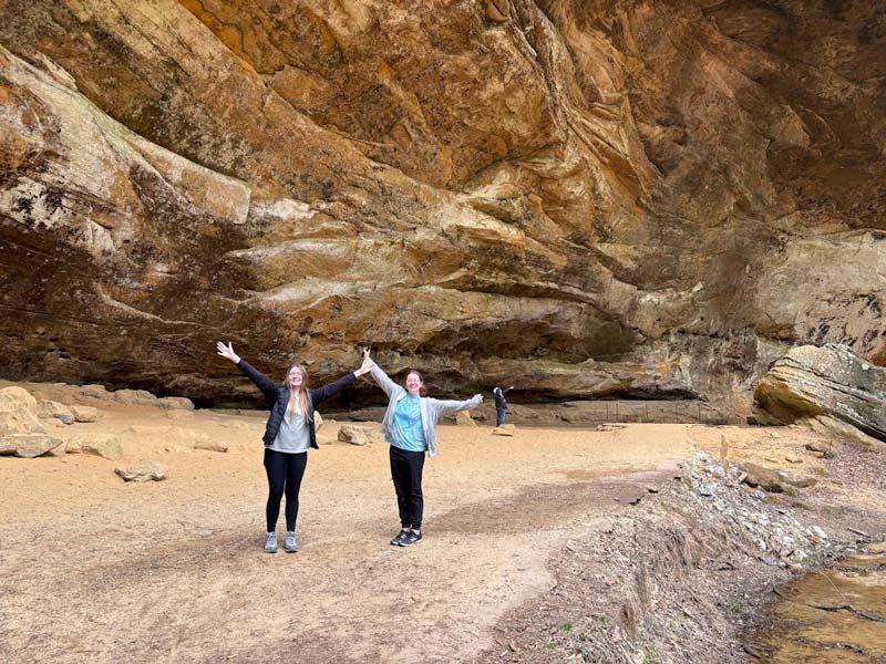 Hocking Hills at Ash Cave by waterfall