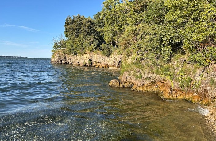 Scenic cliffside trail at Massie Cliffside Preserve in Put-in-Bay with Lake Erie views.