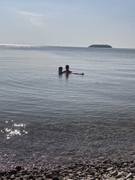 Swimming at the state park beach in Put-in-Bay, Ohio