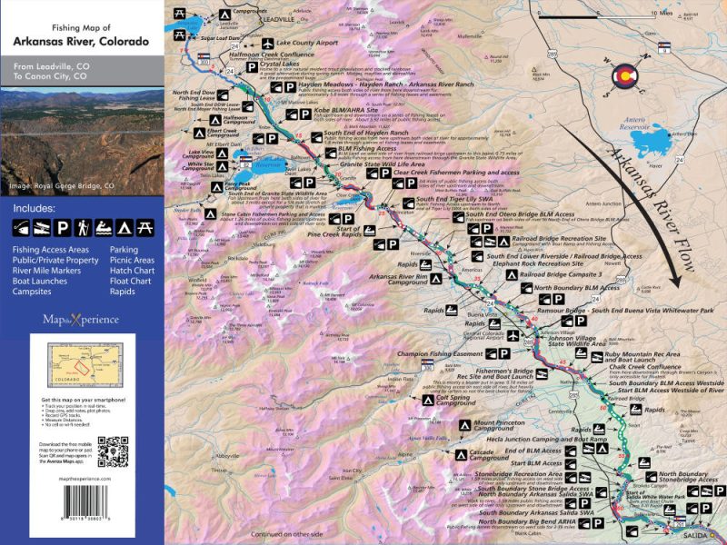 colorado-map-arkansas river from leadville to canon city co-key-rivers-and-regions