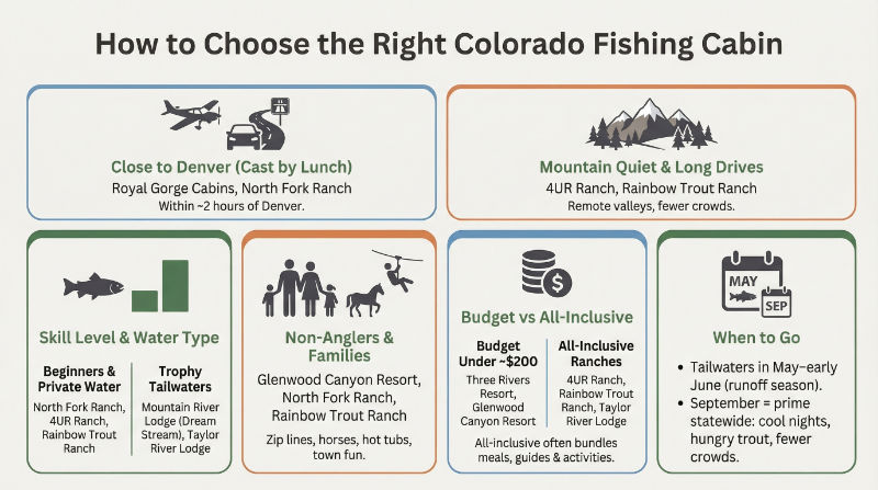 how to choose the right colorado fishing cabin close to denver cast by lunch royal gorge cabins glenwood canyon north fork ranch rainbow trout ranch