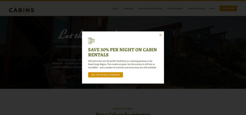 Royal Gorge Cabins Promo code echo canyon colorado save 30 percent
