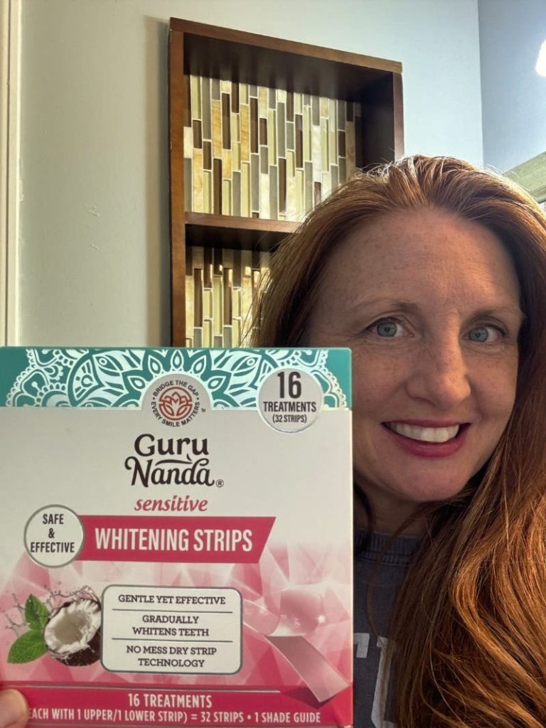 Cindy using Guru Nanda Sensitive Whitening Strips