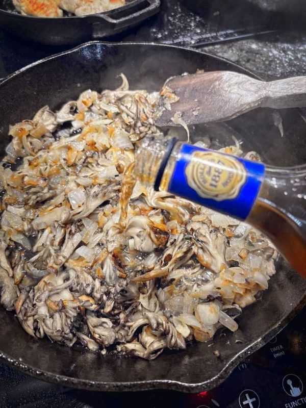Cooked Onions and Marsala Wine for Best Chicken and Wild Mushroom Marsala