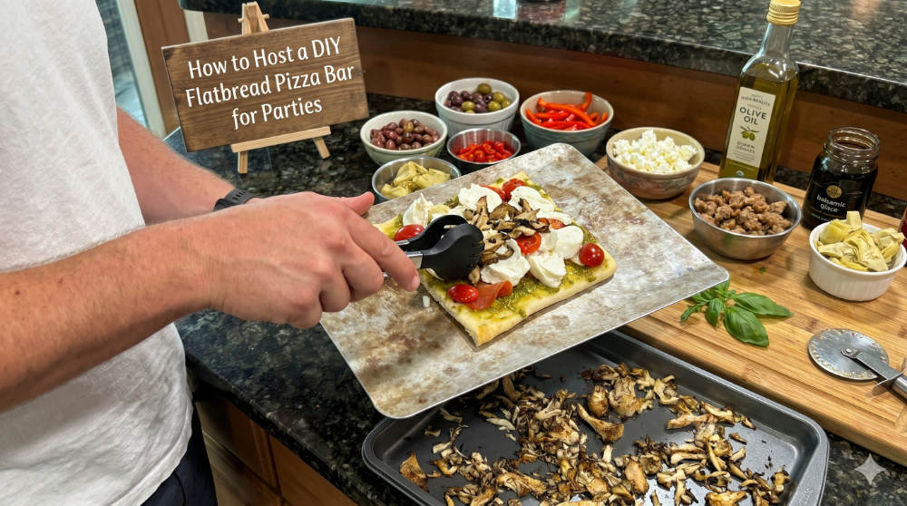 picture of person making DIY Flatbread Pizza