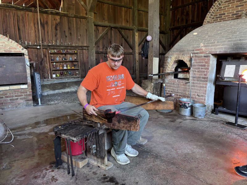 Glassblowing class Akron Ohio Hale Farm Village Ohio