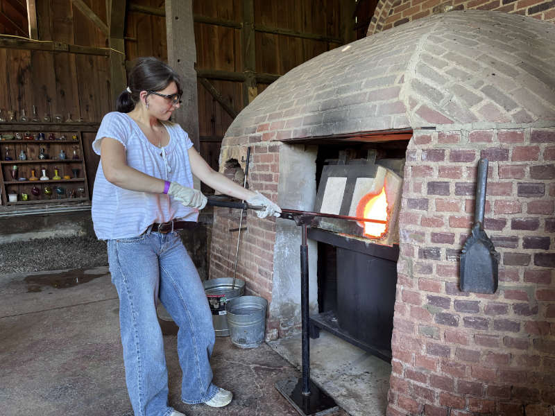 Glassblowing class at Hale Farm Village