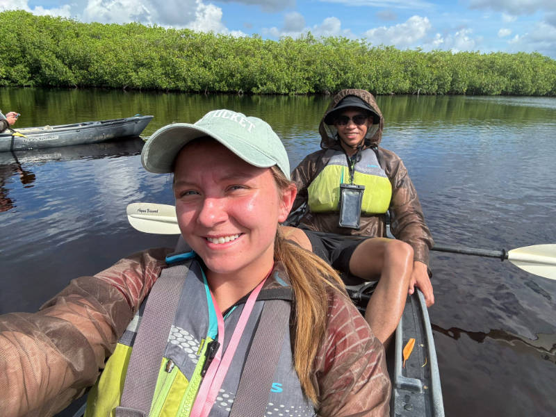 young woman and man on Adventure Paddle Tours in Naples FL