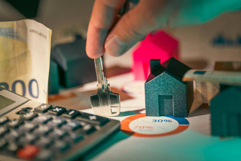 real estate key laptop
