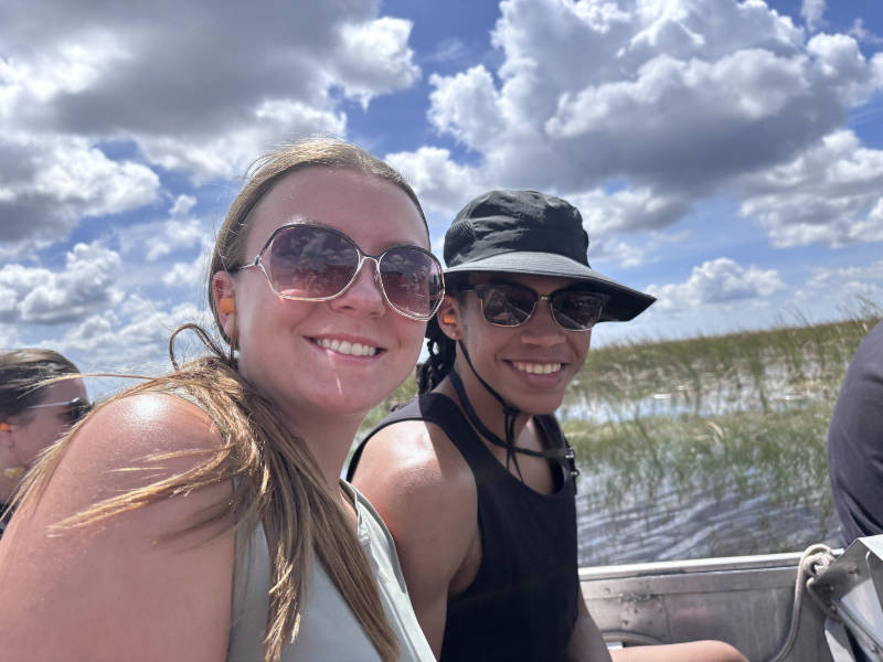 young woman and man on Sawgrass Recreation Park Everglades Airboat Tour Review
