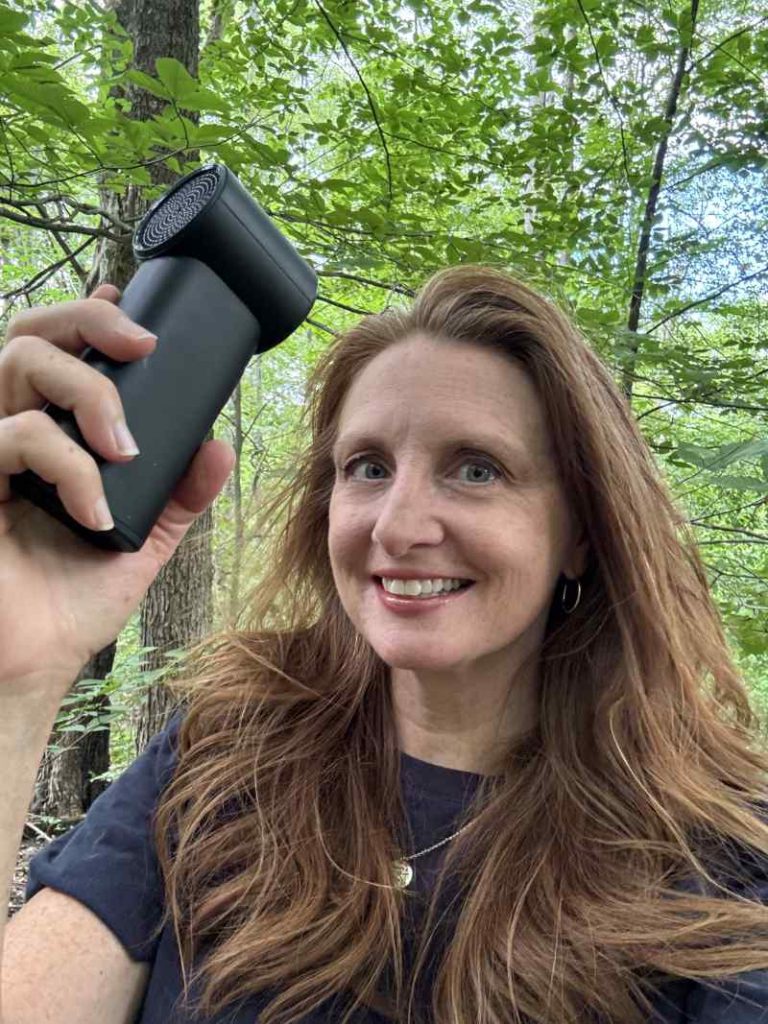 woman holding Aecooly Cold Air Portable Handheld Fan