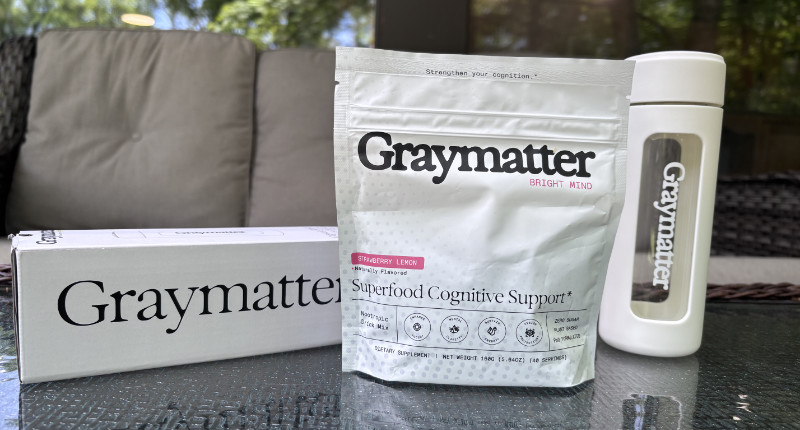 Graymatter Bright Mind products on table