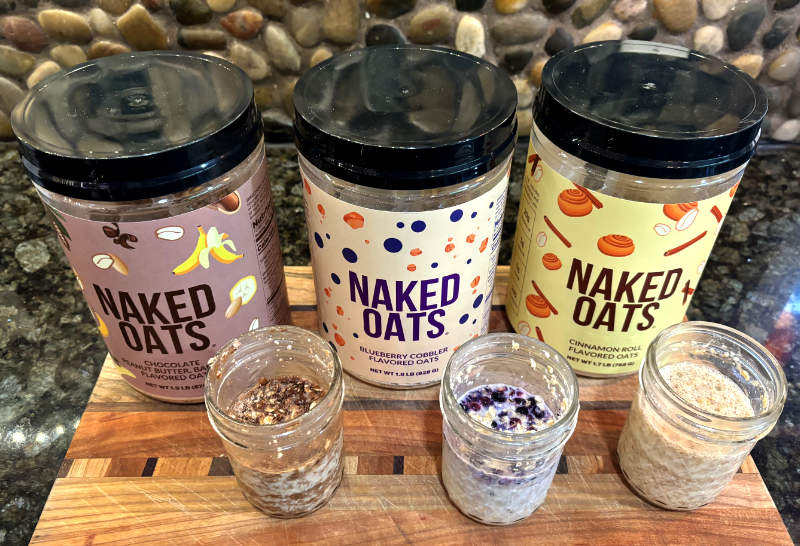 Naked Oats jars and prepared in mason jars