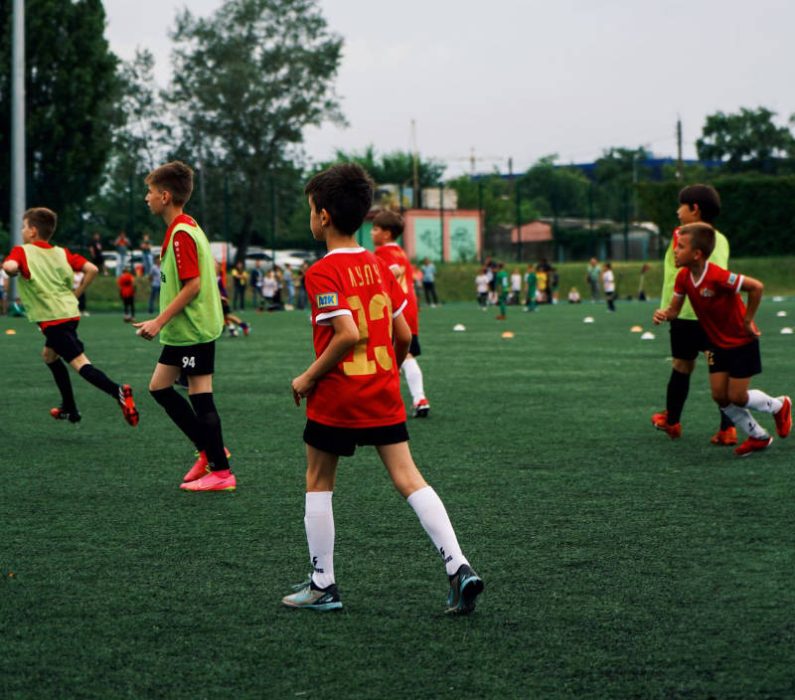 boys playing soccer