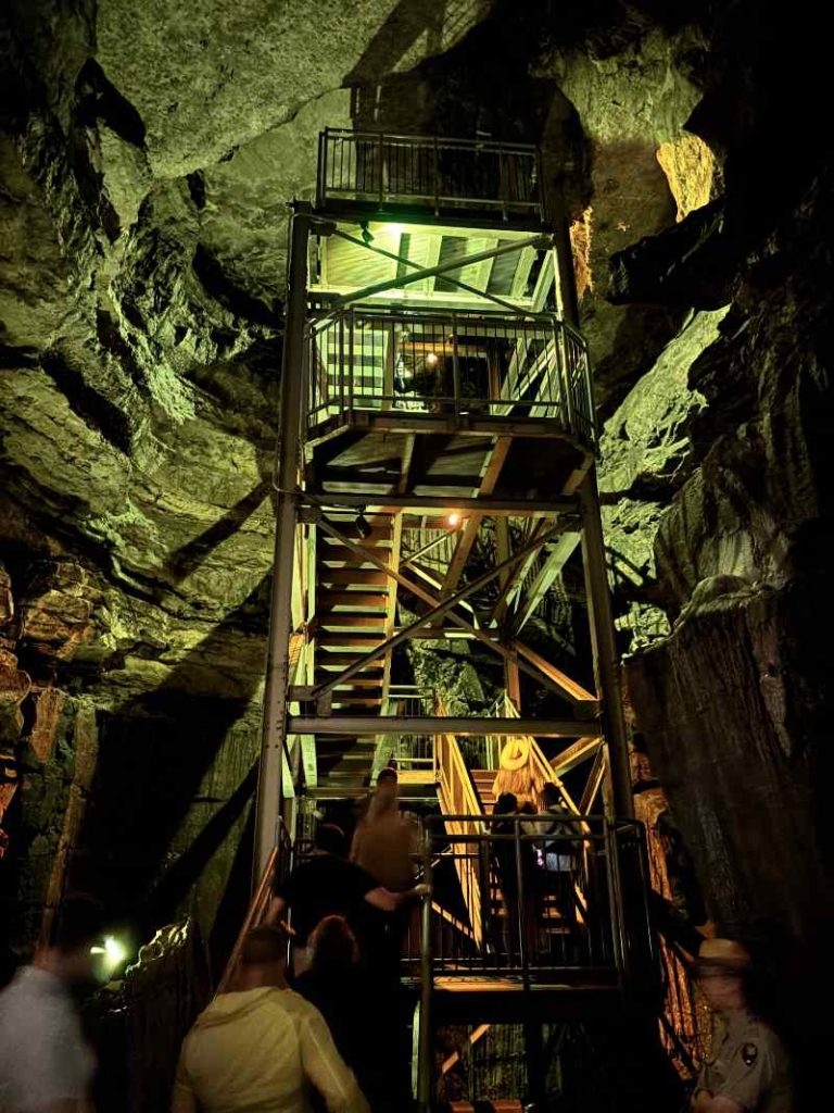 The climb back up Mammoth Cave historic tour
