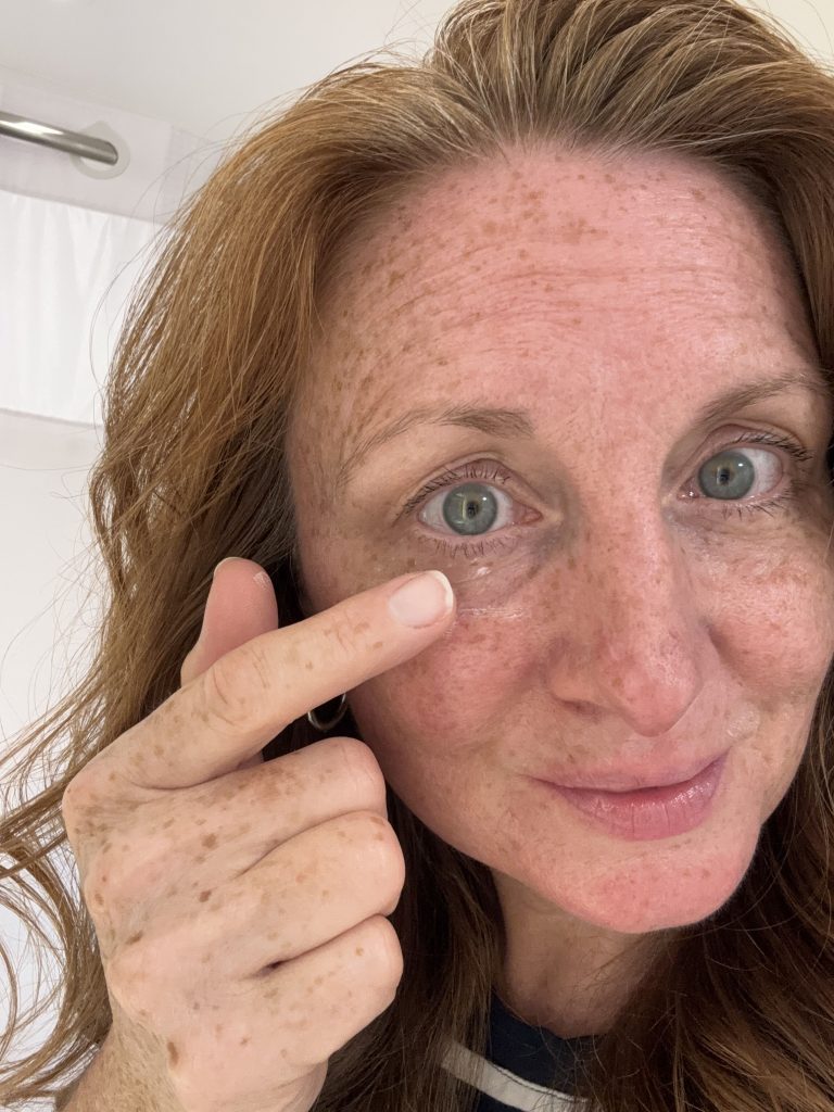 50 year old woman using Pure Lifestyle Beef Tallow skincare